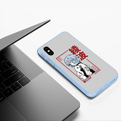 Чехол iPhone XS Max матовый Рэй Аянами, цвет: 3D-голубой — фото 2