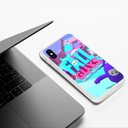 Чехол iPhone XS Max матовый Fall Guys, цвет: 3D-белый — фото 2