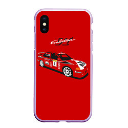 Чехол iPhone XS Max матовый Mitsubishi Lancer Evolution VI, цвет: 3D-сиреневый