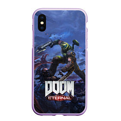 Чехол iPhone XS Max матовый Doom Eternal The Ancient Gods, цвет: 3D-сиреневый