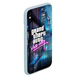 Чехол iPhone XS Max матовый GTA, цвет: 3D-голубой — фото 2