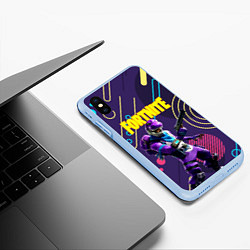 Чехол iPhone XS Max матовый FORTNITE, цвет: 3D-голубой — фото 2