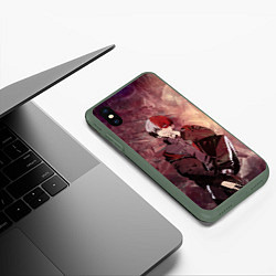 Чехол iPhone XS Max матовый Шото Тодороки, цвет: 3D-темно-зеленый — фото 2