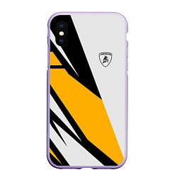 Чехол iPhone XS Max матовый Lamborghini, цвет: 3D-светло-сиреневый