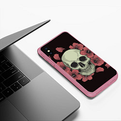 Чехол iPhone XS Max матовый Skull in red 2, цвет: 3D-малиновый — фото 2