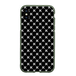 Чехол iPhone XS Max матовый Черепа, цвет: 3D-темно-зеленый
