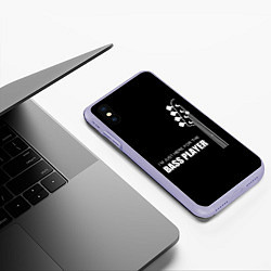 Чехол iPhone XS Max матовый BASS PLAYER GUITAR, цвет: 3D-светло-сиреневый — фото 2