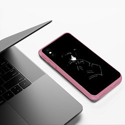 Чехол iPhone XS Max матовый Кирито, цвет: 3D-малиновый — фото 2