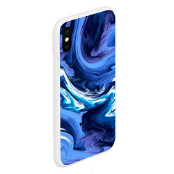 Чехол iPhone XS Max матовый Абстрактные волны, цвет: 3D-белый — фото 2