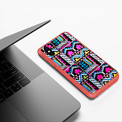 Чехол iPhone XS Max матовый Ацтеки, цвет: 3D-красный — фото 2