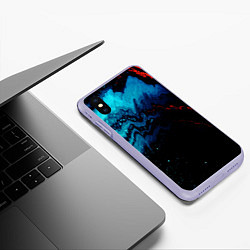 Чехол iPhone XS Max матовый ПЛАЗМА, цвет: 3D-светло-сиреневый — фото 2