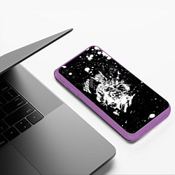 Чехол iPhone XS Max матовый JoJo Bizarre Adventure, цвет: 3D-фиолетовый — фото 2