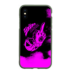 Чехол iPhone XS Max матовый JoJo Bizarre Adventure, цвет: 3D-темно-зеленый