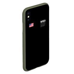 Чехол iPhone XS Max матовый NASA, цвет: 3D-темно-зеленый — фото 2