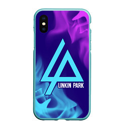 Чехол iPhone XS Max матовый LINKIN PARK ЛИНКИН ПАРК, цвет: 3D-мятный