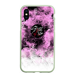 Чехол iPhone XS Max матовый Stray kids, цвет: 3D-салатовый