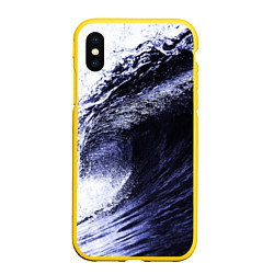 Чехол iPhone XS Max матовый Волна, цвет: 3D-желтый