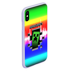 Чехол iPhone XS Max матовый Minecraft S, цвет: 3D-светло-сиреневый — фото 2