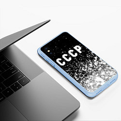 Чехол iPhone XS Max матовый СССР USSR, цвет: 3D-голубой — фото 2