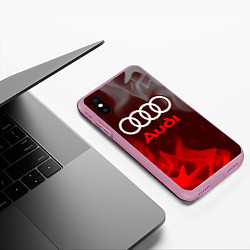 Чехол iPhone XS Max матовый AUDI АУДИ, цвет: 3D-розовый — фото 2