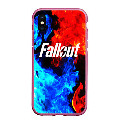 Чехол iPhone XS Max матовый FALLOUT ФЭЛЛАУТ, цвет: 3D-малиновый