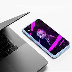 Чехол iPhone XS Max матовый BTS, цвет: 3D-голубой — фото 2