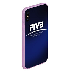 Чехол iPhone XS Max матовый FIVB Volleyball, цвет: 3D-сиреневый — фото 2