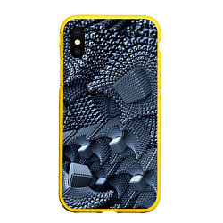 Чехол iPhone XS Max матовый Геометрия, цвет: 3D-желтый