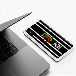 Чехол iPhone XS Max матовый Ювентус, цвет: 3D-белый — фото 2