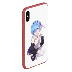 Чехол iPhone XS Max матовый Re:Zero, цвет: 3D-красный — фото 2