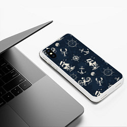 Чехол iPhone XS Max матовый Nautical art, цвет: 3D-белый — фото 2