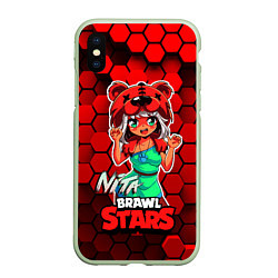 Чехол iPhone XS Max матовый Nita Brawl Stars, цвет: 3D-салатовый