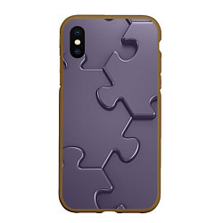 Чехол iPhone XS Max матовый Puzzles, цвет: 3D-коричневый