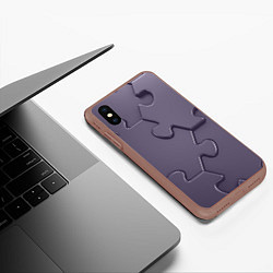Чехол iPhone XS Max матовый Puzzles, цвет: 3D-коричневый — фото 2