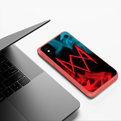 Чехол iPhone XS Max матовый WATCH DOGS LEGION ВОТЧ ДОГС, цвет: 3D-красный — фото 2