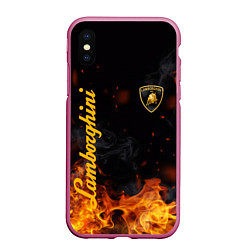 Чехол iPhone XS Max матовый LAMBORGHINI