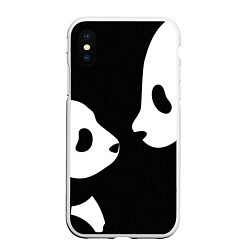 Чехол iPhone XS Max матовый Panda, цвет: 3D-белый