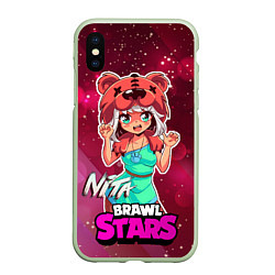 Чехол iPhone XS Max матовый Nita Brawl Stars, цвет: 3D-салатовый