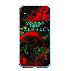 Чехол iPhone XS Max матовый Assassins Creed Valhalla, цвет: 3D-голубой