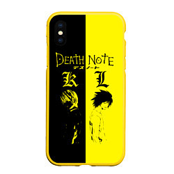 Чехол iPhone XS Max матовый Death Note, цвет: 3D-желтый