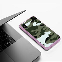 Чехол iPhone XS Max матовый Camouflage 2, цвет: 3D-сиреневый — фото 2