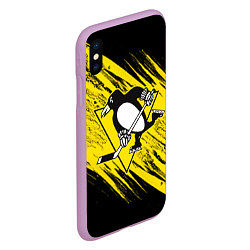 Чехол iPhone XS Max матовый Pittsburgh Penguins Sport, цвет: 3D-сиреневый — фото 2