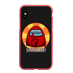 Чехол iPhone XS Max матовый Among Us, цвет: 3D-красный