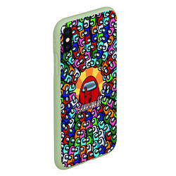 Чехол iPhone XS Max матовый Among Us SHHHHHHH!, цвет: 3D-салатовый — фото 2