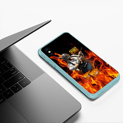 Чехол iPhone XS Max матовый PUBG, цвет: 3D-мятный — фото 2