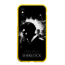 Чехол iPhone XS Max матовый Шерлок Холмс, цвет: 3D-желтый