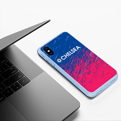 Чехол iPhone XS Max матовый Chelsea Челси, цвет: 3D-голубой — фото 2