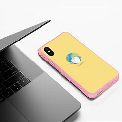 Чехол iPhone XS Max матовый Земля в маске, цвет: 3D-баблгам — фото 2