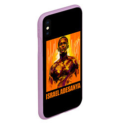 Чехол iPhone XS Max матовый Исраэль Адесанья, цвет: 3D-сиреневый — фото 2