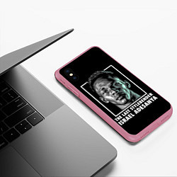 Чехол iPhone XS Max матовый Исраэль Адесанья, цвет: 3D-малиновый — фото 2